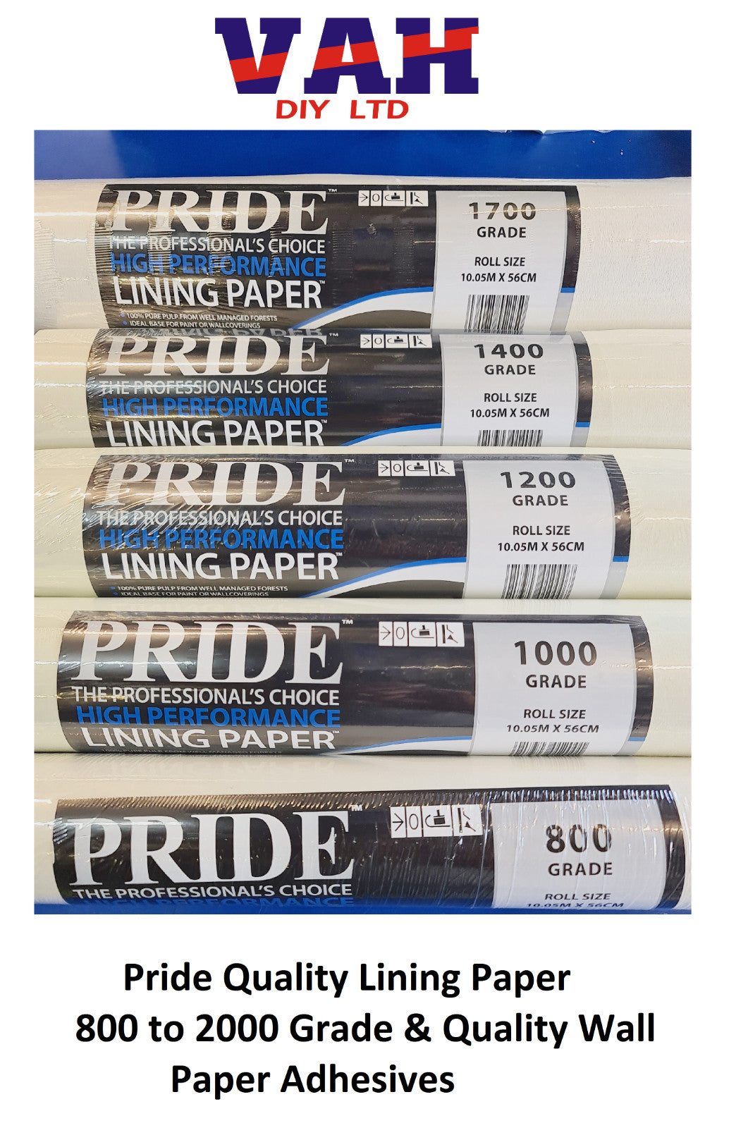 Lining Paper 800-1000-1200-1400-1700 Grades (56cm x 10m) Professional Quality