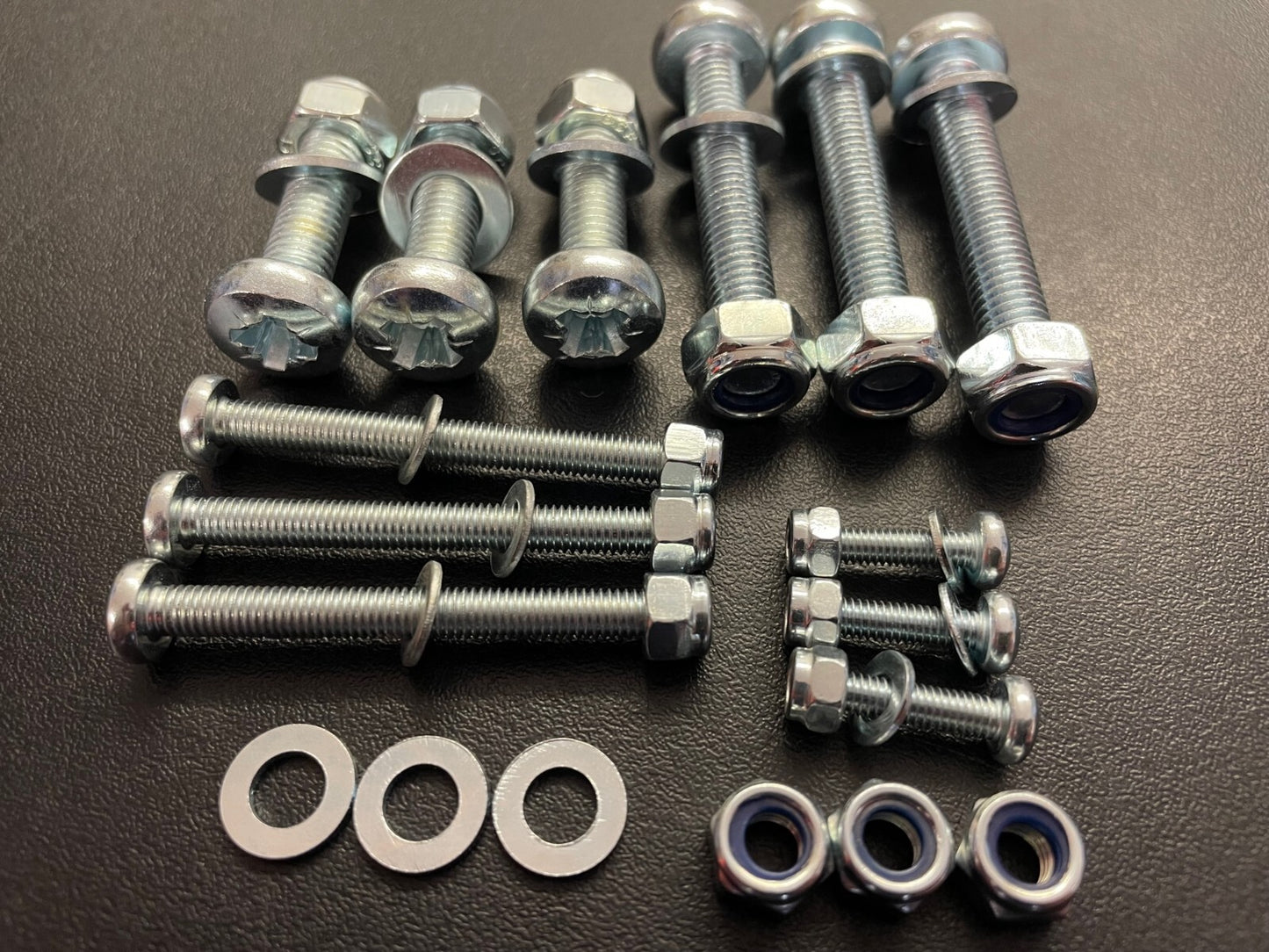 POZI PAN MACHINE SCREWS BZP WITH NYLOC NUTS & WASHERS M3 M4 M5 M6 M8.
