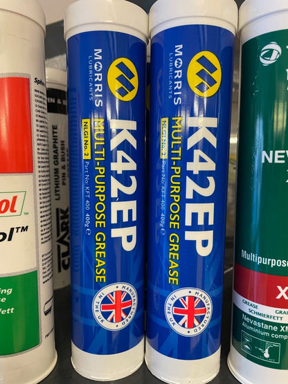 2x MORRIS K42EP PREMIUM EP2 MULTI PURPOSE LITHIUM GREASE 2 x 400g