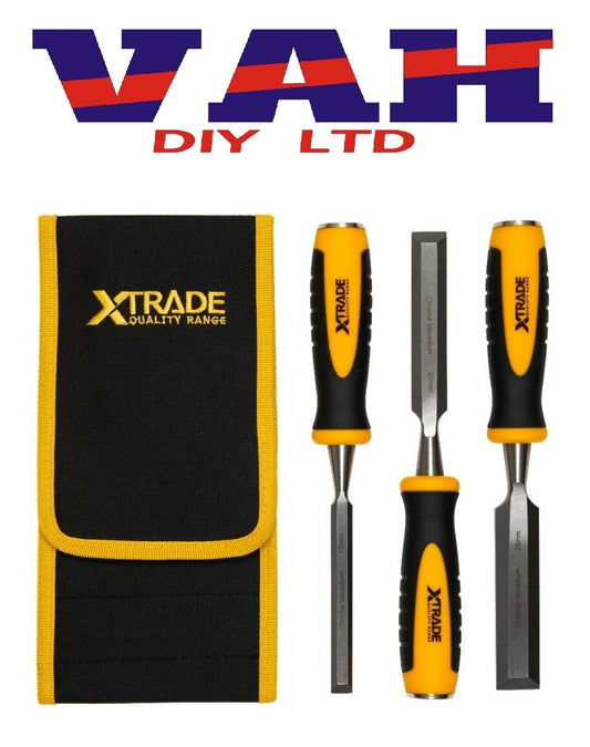XTrade 3 Piece 12mm, 20mm, 25mm Hardened Steel Striking Cap Chisel Set, X0900007