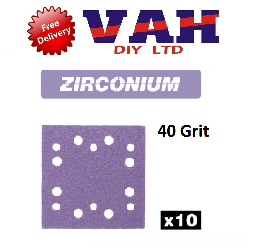 Trend 115mm x 107mm 6-Hole 1/4 Sheet Sanding Pad 40g 10 Pack
