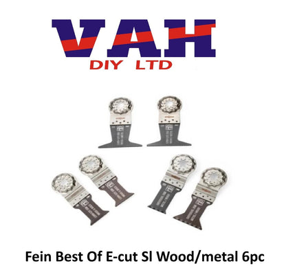 FEIN Best of E-Cut  -  Wood & Metal Starlock Blades Set - (6 Pack) - 35222952300
