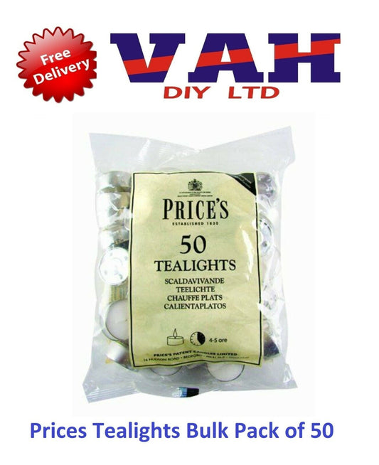 Tealights Bag, Pack of 50 Prices Patent Candles White