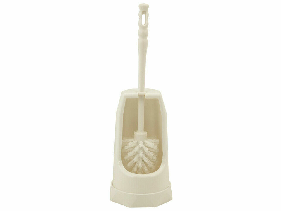 Elliott Bathroom White Semi Enclosed Toilet Loo Bog Brush & Holder