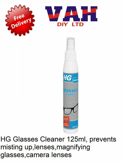 Spray HG Glasses Cleaner 125ml,Sunglasses,Camera,Lens, Prevent Steaming Up
