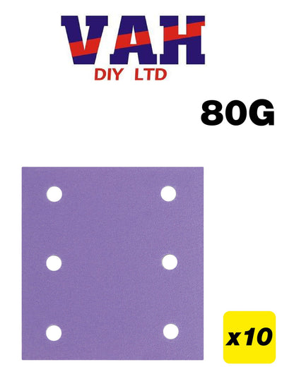 Trend 115mm x 107mm 6-Hole 1/4 Sheet Sanding Pad 80g 10 Pack