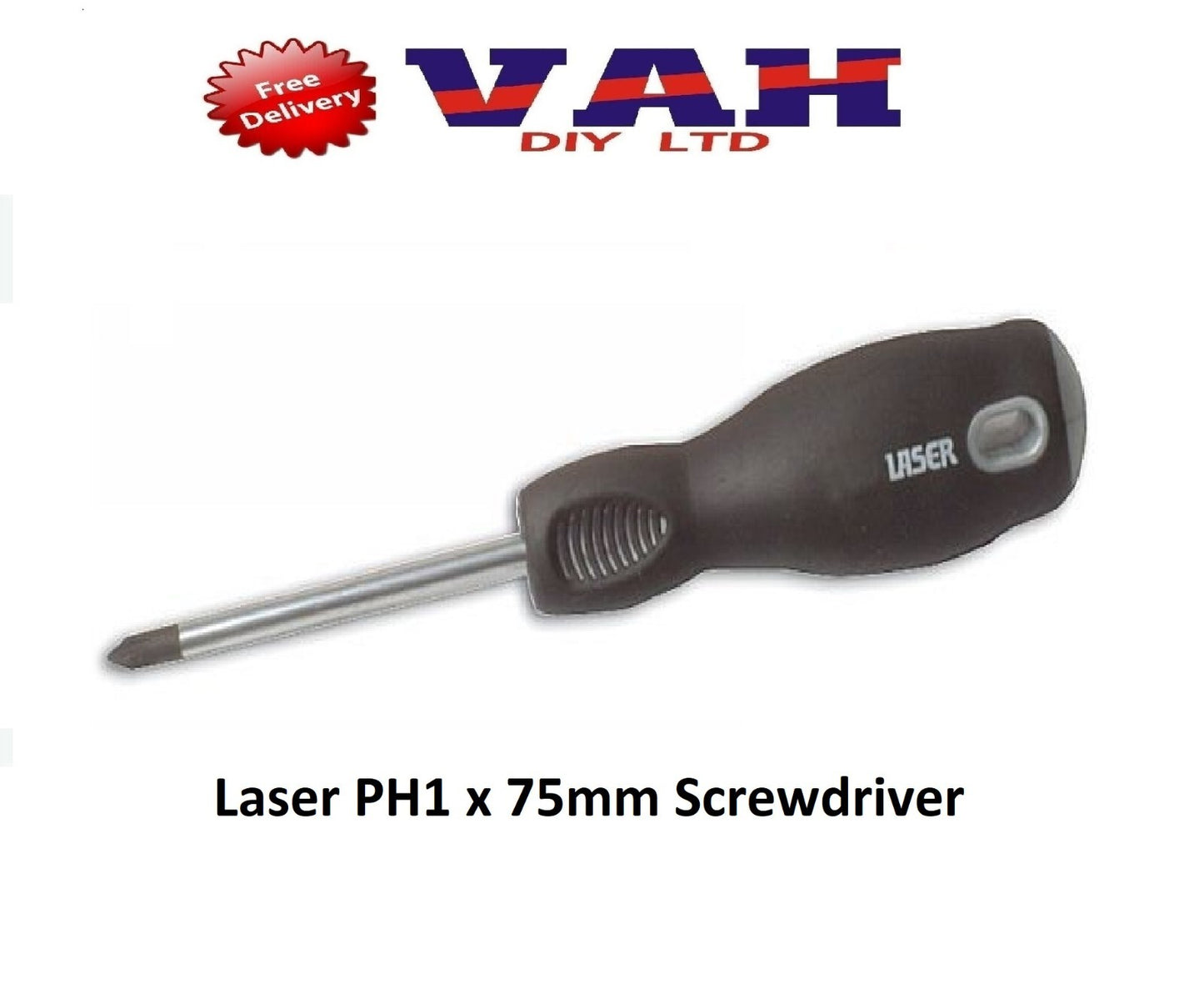 Laser Tools Screwdriver Phillips Ph1 x 75mm - 3364