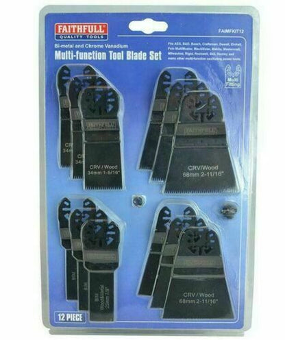 XMS19MBSET12 Faithfull Multi-Function Tool Blade Set, 12 Piece