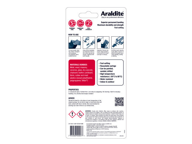 Araldite Rapid Epoxy Glue Syringe 24ml