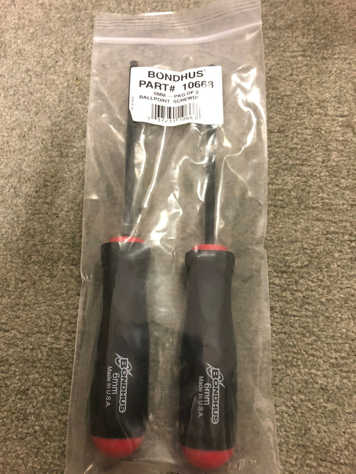 2X BONDHUS 6MM BALLPOINT BALL END SCREWDRIVERS 10668 HEX ALLEN KEYS