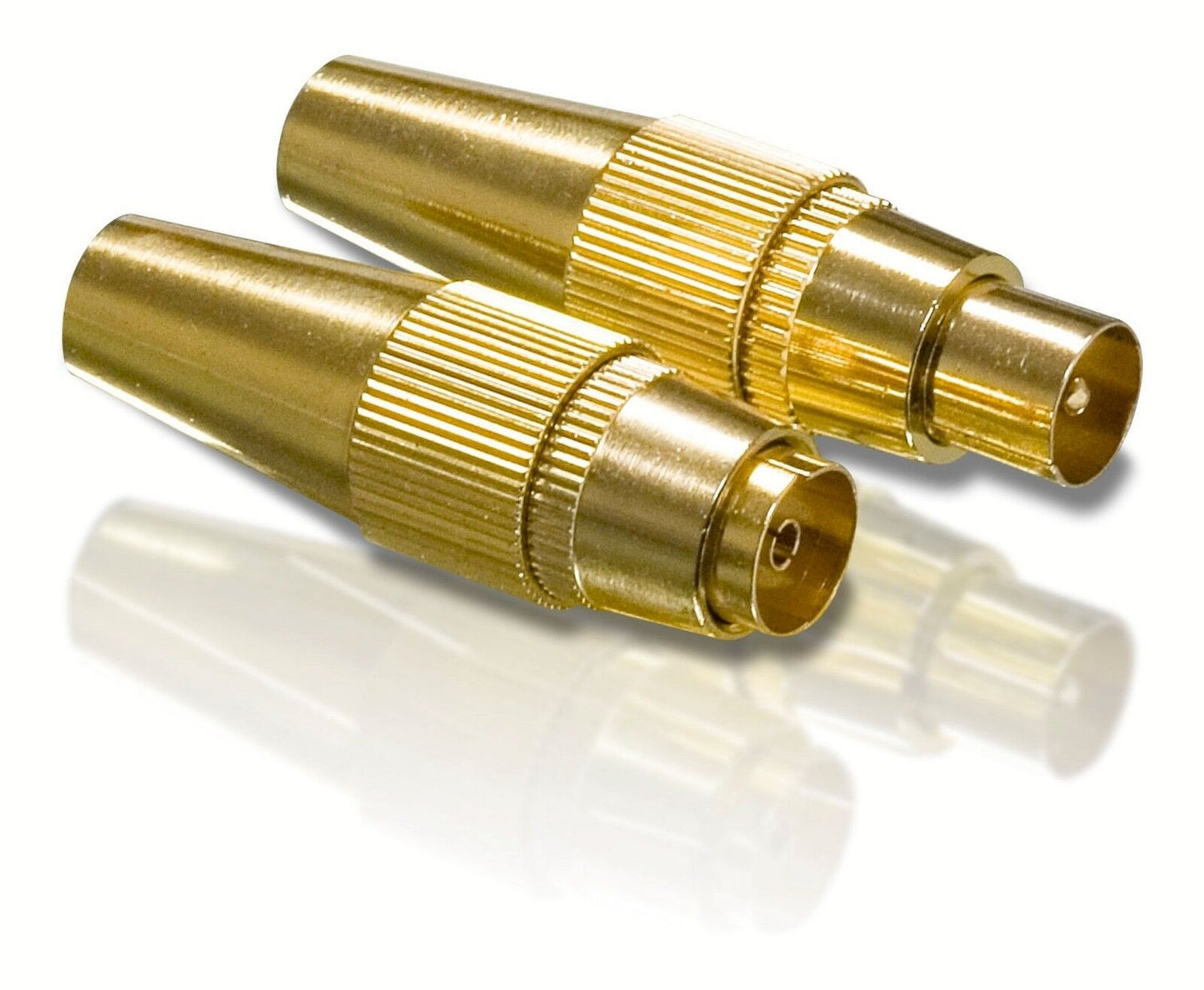 Coaxial interface/gender adapter cable end (male & female)  24k Gold