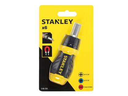 Stanley Multibit Ratchet Stubby Screwdriver & Bits (0-66-358)