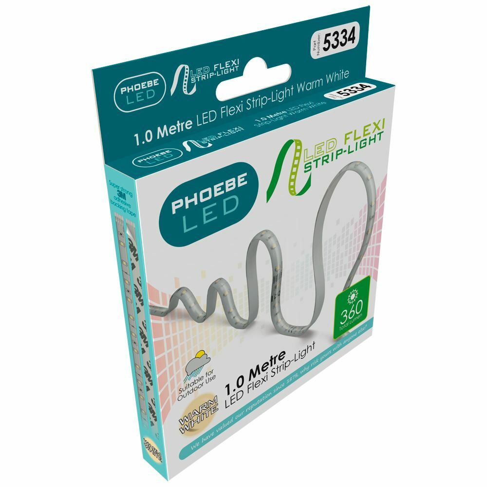 PHOEBE 1 Metre LED Flexi Strip-Light Warm White,360 Lumen