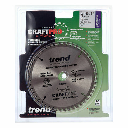 TREND PRO 160MM 48T 2.2MM TCT SAW BLADES FESTOOL TS55 PLUNGE CSB/PT16048