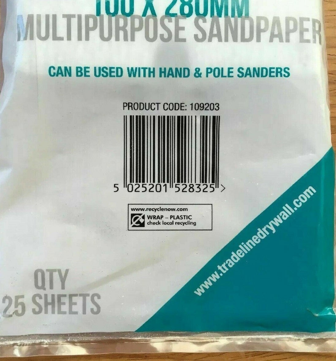 sandpaper 100 x 280mm TRADELINE DRYLINE SOLUTIONS 100 grit