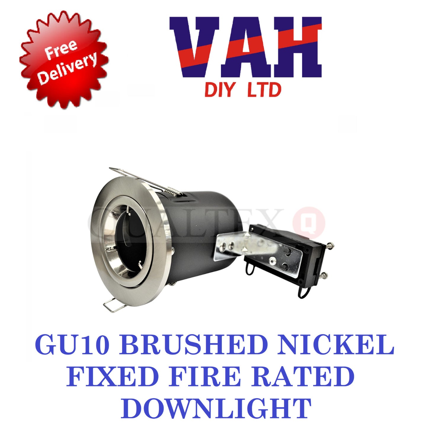 GU10 Downlight Die Cast Twist & Lock Fixed IP20 Fire Rated Brushed Nickel