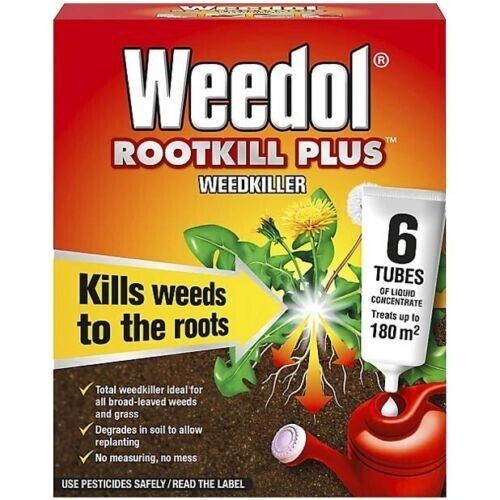 Weedol Rootkill Plus 6 Tubes Weedkiller Kills Weeds to the Roots