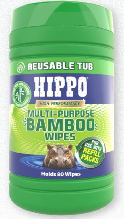 Hippo All Purpose Bamboo Trade Wipes 100% Biodegradable - 20x22cm