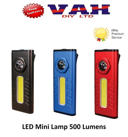 Lighthouse HL-WL2166 Magnetic Mini LED Torch Work Light 500 lumen Blue Black Red