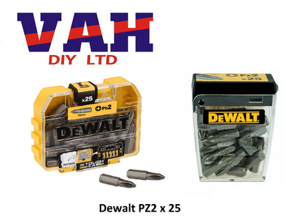 Dewalt DT71521-QZ Screwdriver Bits No. 2 Pozi PZ2 x 25mm – Pack of 25 Bits