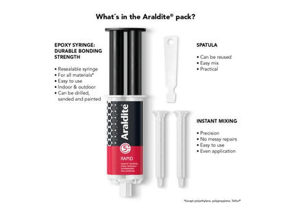 Araldite Rapid Epoxy Glue Syringe 24ml