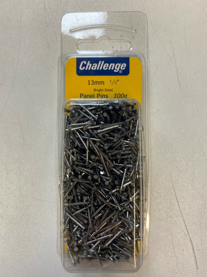 Panel Pins 13mm,15mm,20mm,25mm,40mm Challenge Bright Steel