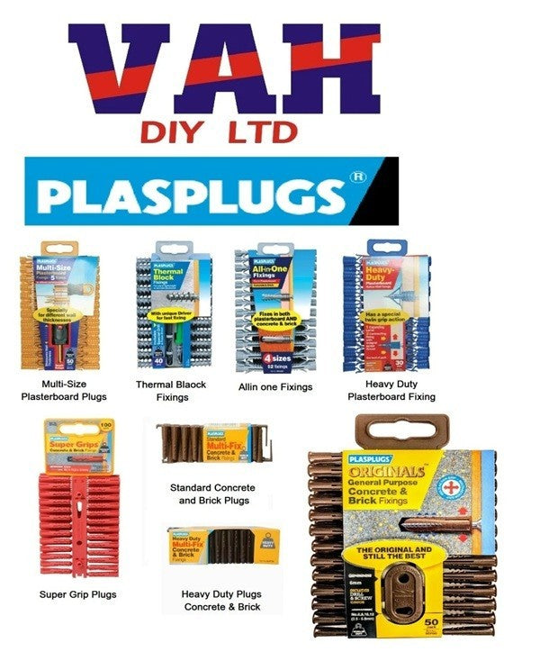 PLASPLUGS Standard - GP600 & Heavy Duty - BJP700 Brown Multi-Fix Wall Plugs
