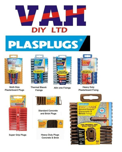 PLASPLUGS Standard - GP600 & Heavy Duty - BJP700 Brown Multi-Fix Wall Plugs