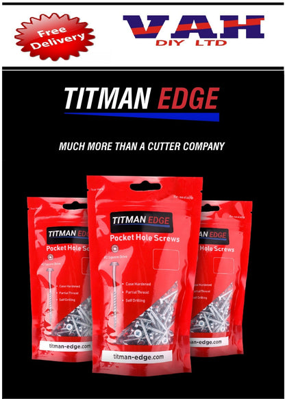 Titman Pocket Hole Jig Screws 6, 7, 8 Gauge 25mm, 32mm 38mm, 50mm & 63mm EPHS...