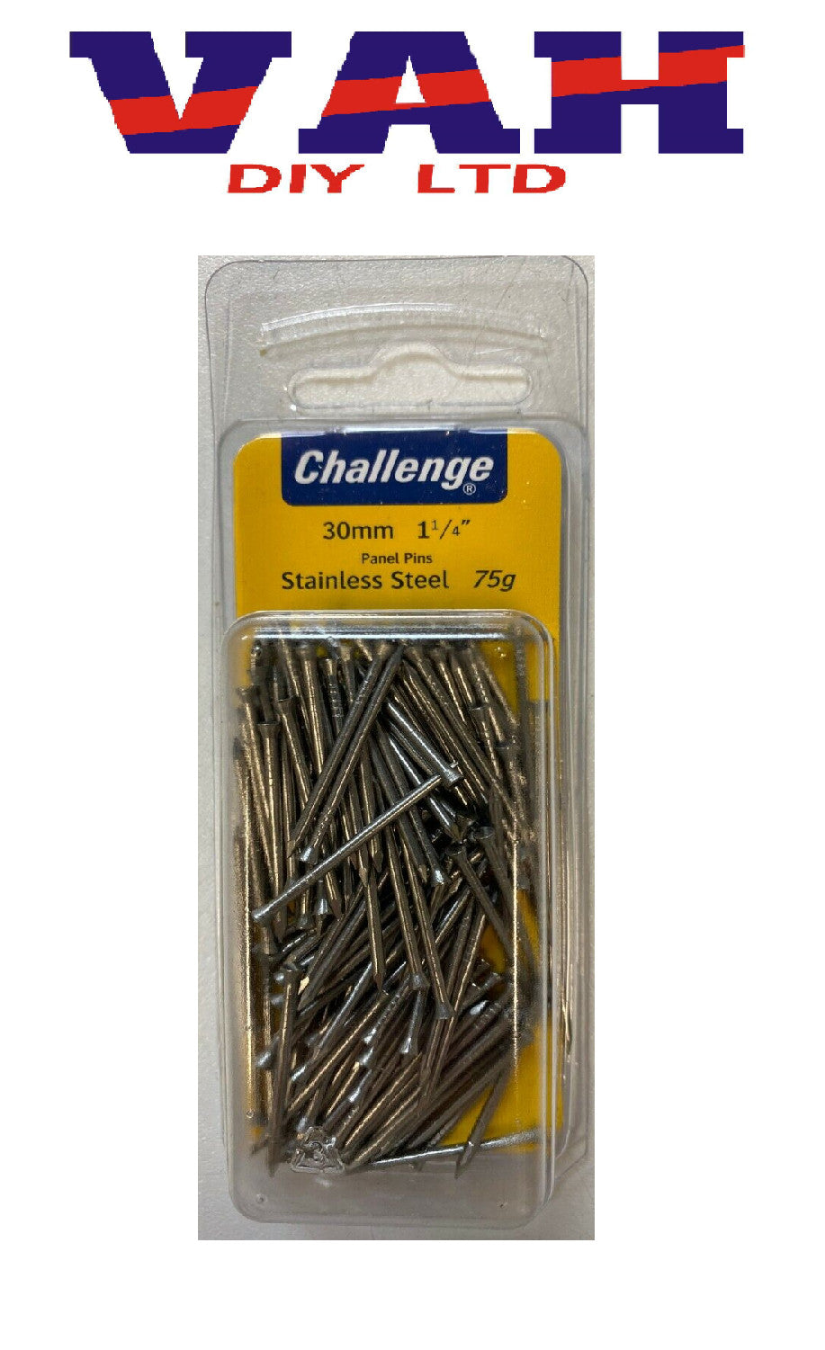 STAINLESS STEEL PANEL PINS 20mm 25mm 30mm, 75 / 60 gram
