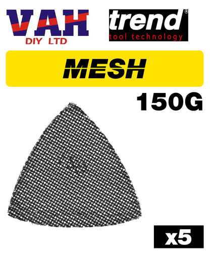 Trend 93mm Mesh Delta Sanding Sheet 150g 5 Pack