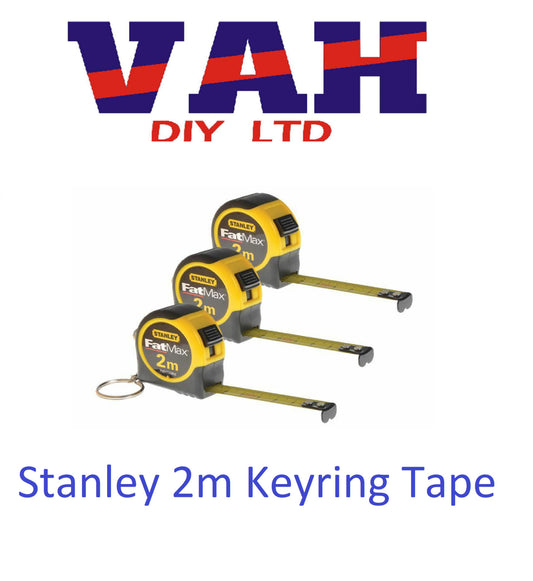2m Pocket Keyring Measuring Tape Measure  3 x Stanley FatMax