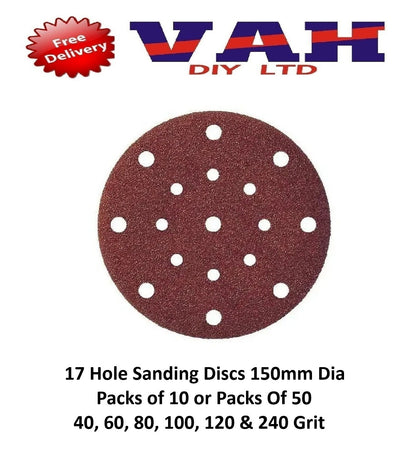 150mm Sanding Discs 17 hole  pads 6'' Hook Loop FESTOOL / ROTEX