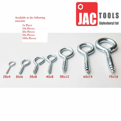 SCREW EYES HEAVY DUTY VINE HOOKS BZP FOR HANGING PICTURES GARDEN PLANTS ETC F&F