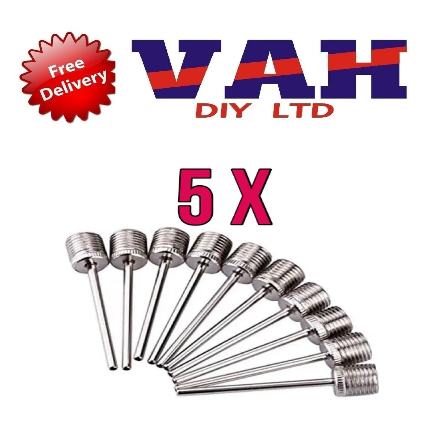 5 x Football Pump Ball Needle Air Pin Adapter Valve Inflator Rugby Basketball