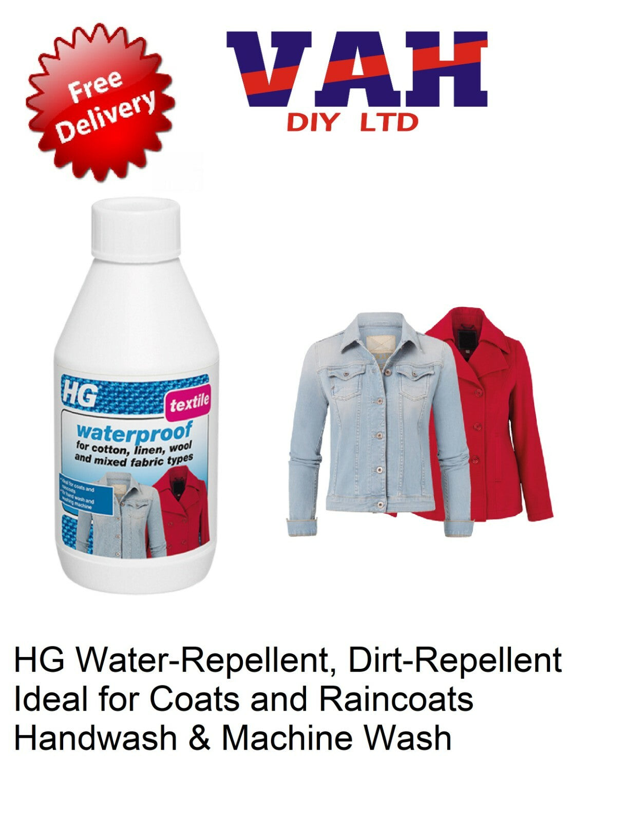 HG Waterproof-Dirt for Coton,Linen,Wool & Mixed Fabric Types 300ml