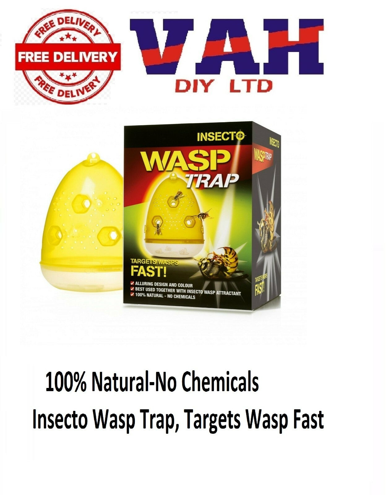 Insecto Wasp Trap- Kills Wasps Garden Outdoors, Targets Wasp Fast
