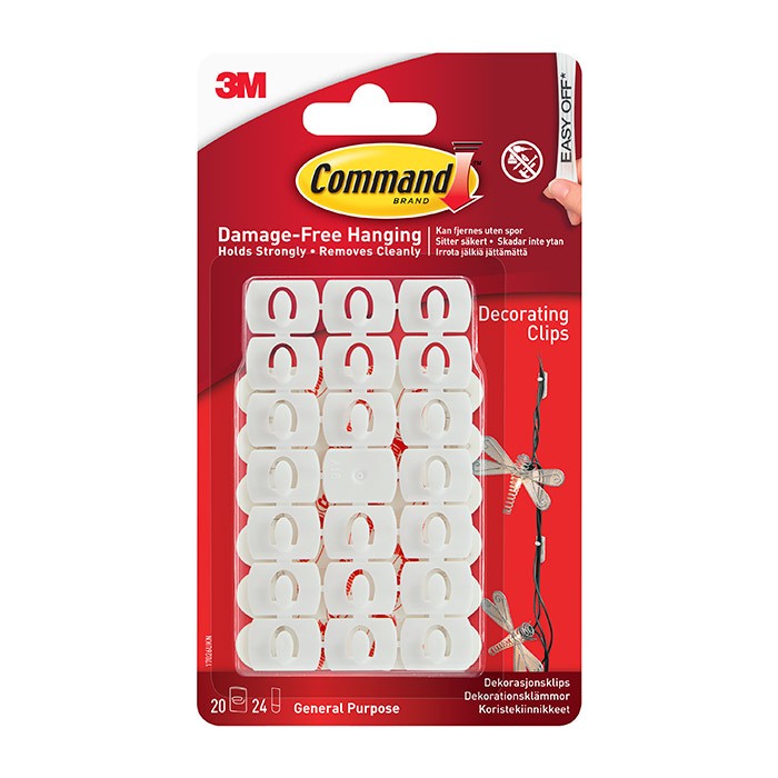 3M Command Decorating Clips White 20pk (17026)