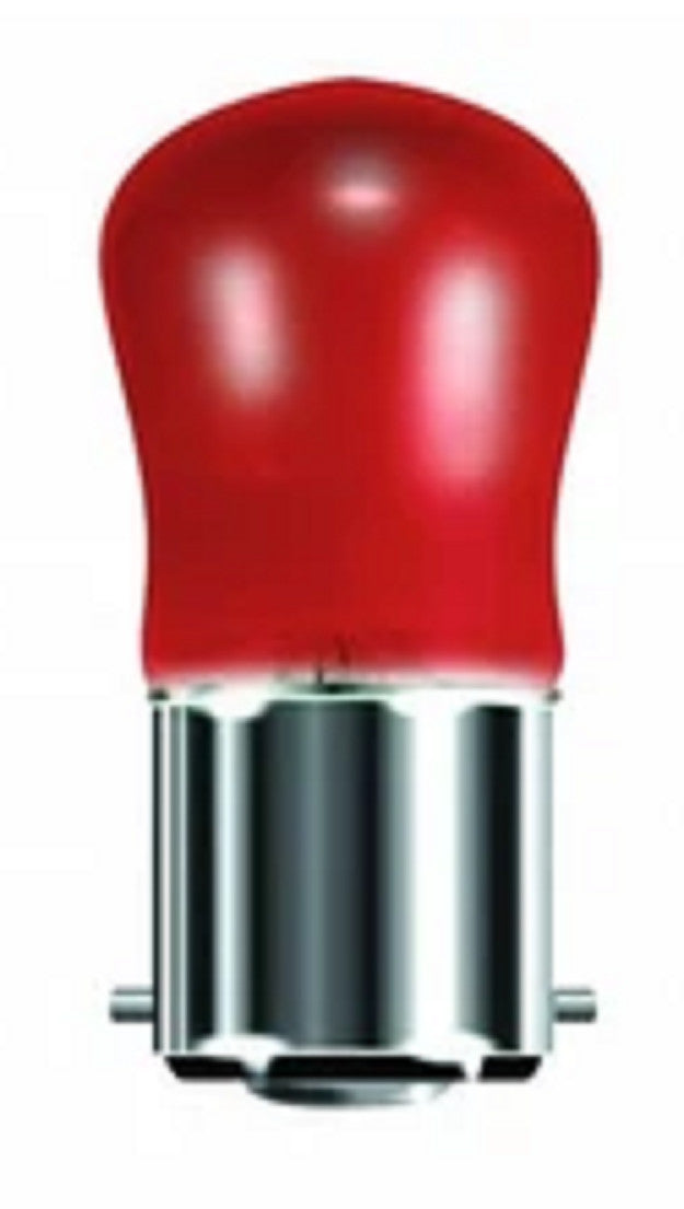 Christmas Coloured Pygmy Lamp 15watt "Crompton" Branded BC. SBC. SES End Caps