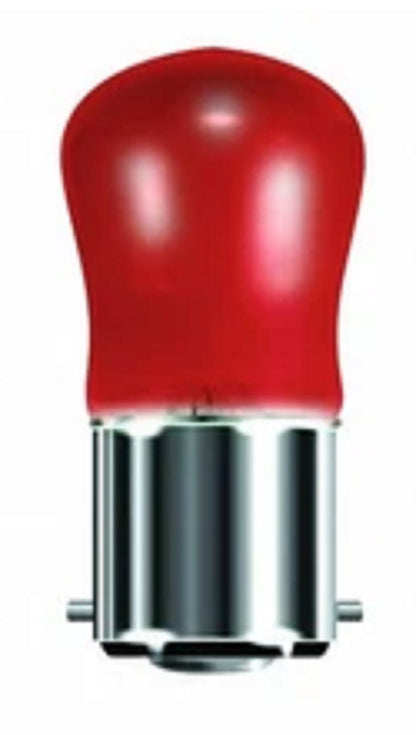 Christmas Coloured Pygmy Lamp 15watt "Crompton" Branded BC. SBC. SES End Caps