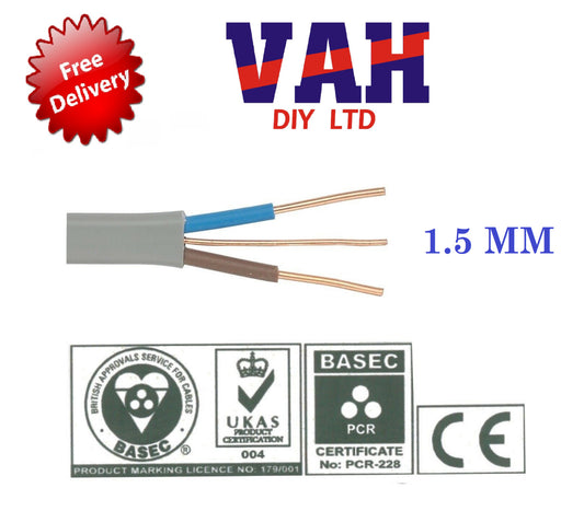 1.5 mm Twin and Earth T&E Electric Cable Wire | Domestic Electrical Lighting