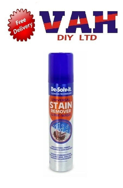 De Solv It Universal Stain Remover Pre Wash Clothing Fabric Furnishing 100ml