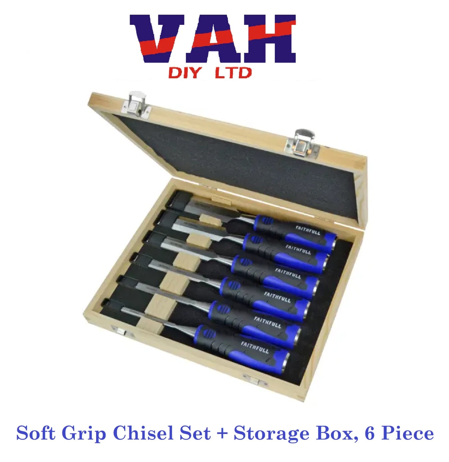 Faithfull Soft Grip Chisel Set + Storage Box 6 Piece