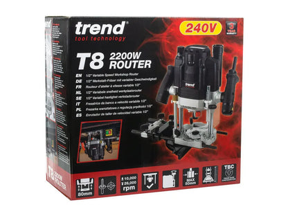 Trend T8 2200W 1/2in Dual-Mode Plunge Router 240V (T8EK)