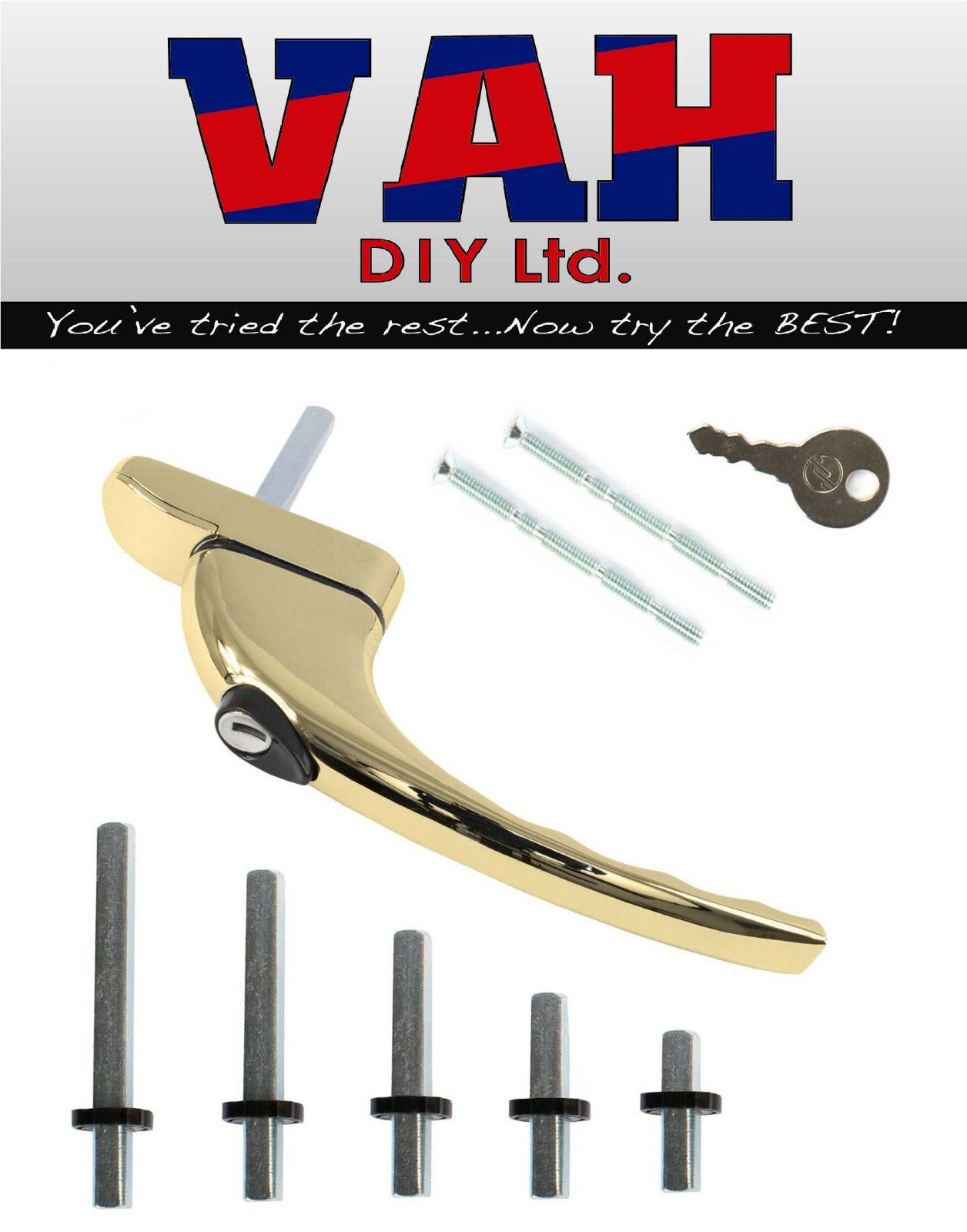 UPVC Universal Inline or Cranked Window Handle Double Glazing Espag Lock Spindle