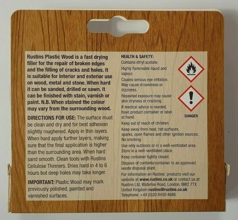 Plastic Wood Filler OAK Rustins