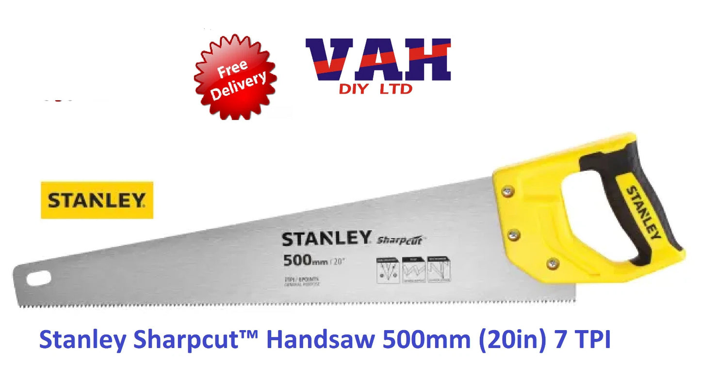 Stanley Sharpcut Handsaw 500mm (20in) 7TPI (STHT20367-1)
