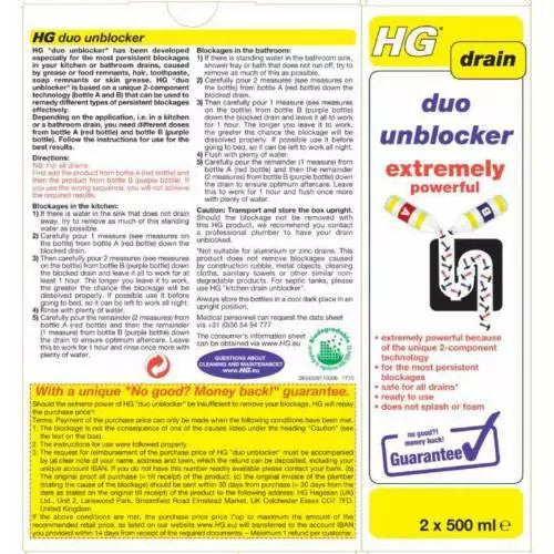 HG Duo Drain Unblocker 1L