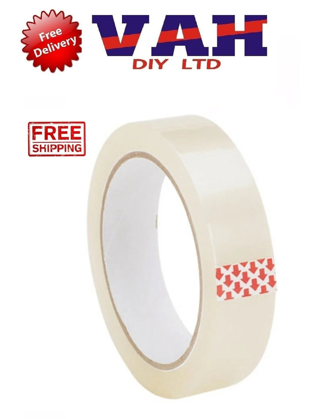 CLEAR TAPE BIG ROLLS PARCEL PACKING SELLOTAPE 1" 25MM X 66M CELLOTAPE PACKAGING