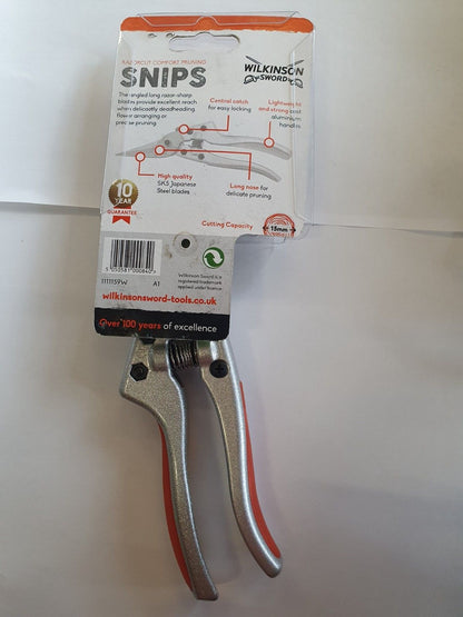 Wilkinson Sword RazorCut Comfort Pruning Snips Gardening Secateurs 1111159w